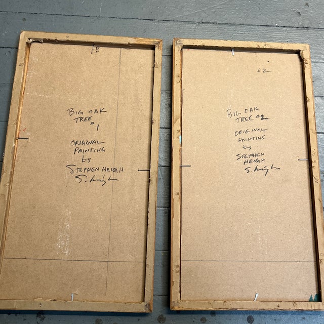 Contemporary Two Original Paintings by Stephen Heigh “Big Oak Tree #1-2” (Set of Two) For Sale In Philadelphia - Image 6 of 6