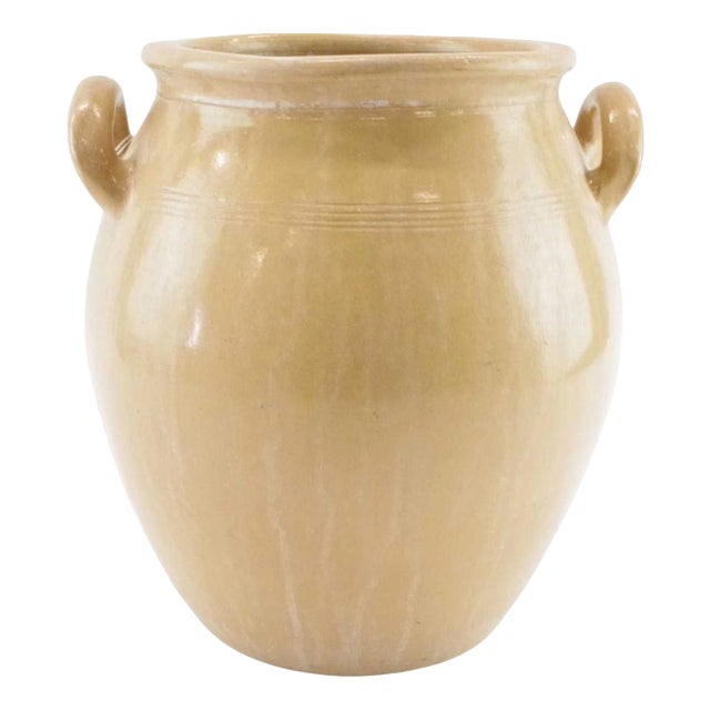 Antique Swedish Light Beige Stoneware Vase by Höganäs For Sale