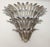 Italian Palmette chandelier with smoky Murano glass leaves arranged in three tiers and mounted on white metal frame / Made...