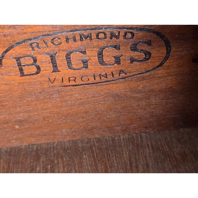 Early 20th Century Biggs Richmond Virginia Mahogany Chippendale Highboy Dresser With Shell Carving & Brass Hardware and Locks With Key Vintage For Sale - Image 4 of 8