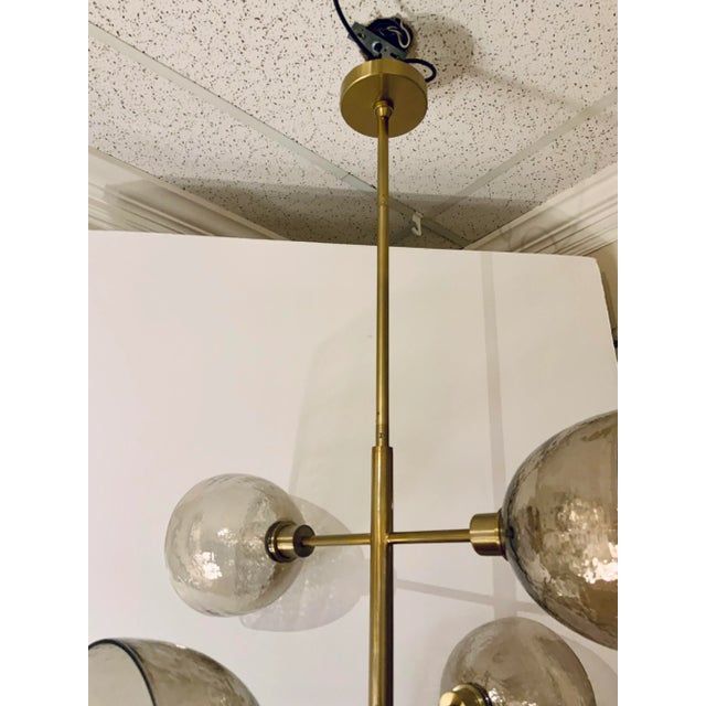 Modern Arteriors Modern Brass Finished Norwich Chandelier For Sale - Image 3 of 6