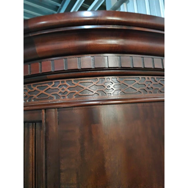 Century Furniture Late 20th Century Furniture Curved Mahogany Tambour Armoire / Bar Cabinet For Sale - Image 4 of 12
