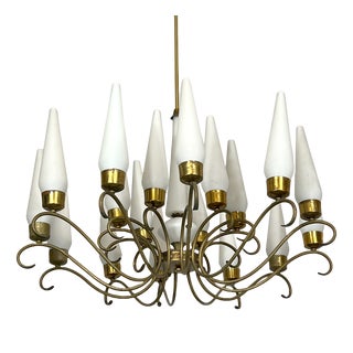 Large Mid-Century Monza 18-Light Chandelier from Arredoluce, 1950s For Sale