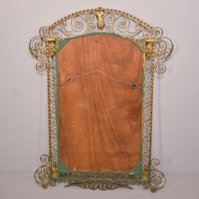 Brass Large Early 20th Century Italian Mirror With Gilt Iron Frame For Sale - Image 8 of 12