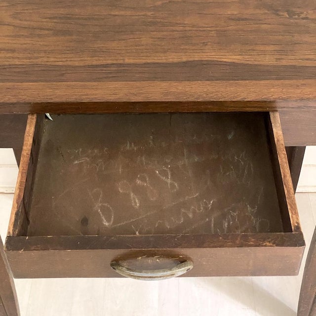 Wood Small Vintage Desk in Wood, 1950s For Sale - Image 7 of 12