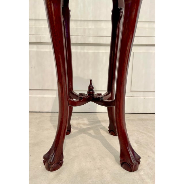 Late 20th Century Vintage Chinese Rosewood & Mother-of-Pearl Inlaid Pedestal Stand For Sale - Image 5 of 12
