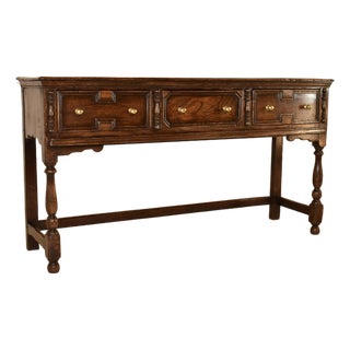 Circa 1900 English Elm Geometric Sideboard For Sale