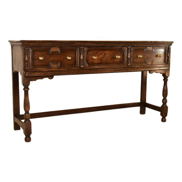 Circa 1900 English Elm Geometric Sideboard For Sale