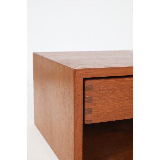 Wood Wall-Mounted Teak Bedside Table 1027 by Kai Kristiansen for Aksel Kjersgaard, 1960s For Sale - Image 7 of 18