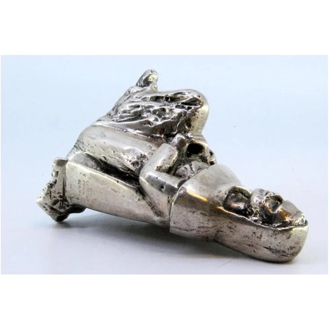 Figure of St. Joseph Kneeling with Silver Cloak For Sale - Image 4 of 8