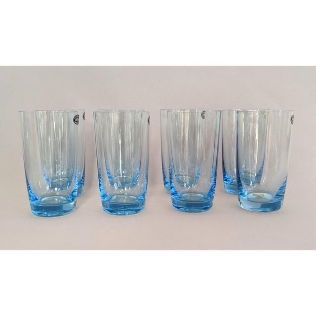 Blue Crystal Highball Glasses Set of 8 Chairish