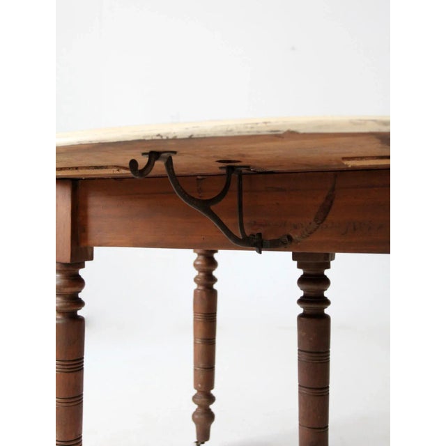 Antique Drop Leaf Table With Fifth Leg For Sale - Image 6 of 13