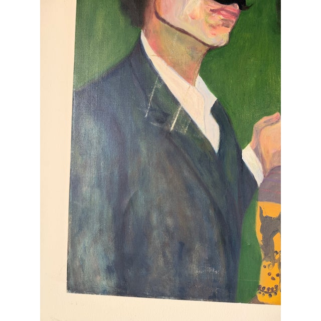Textile Contemporary Salvador Dalí & Frida Kahlo Portrait Oil on Canvas Painting, Signed For Sale - Image 7 of 12