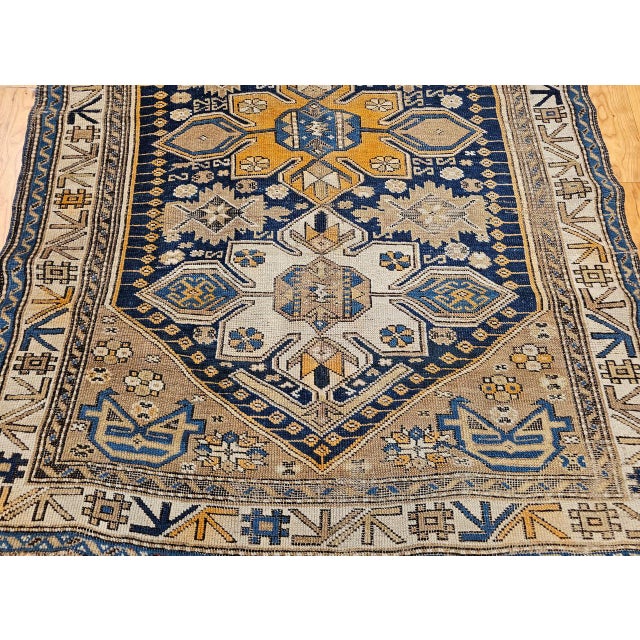 Antique Caucasian Shirvan Area Rug, Hand-Woven Wool, Medallion Design, 3' x 5' For Sale - Image 13 of 18