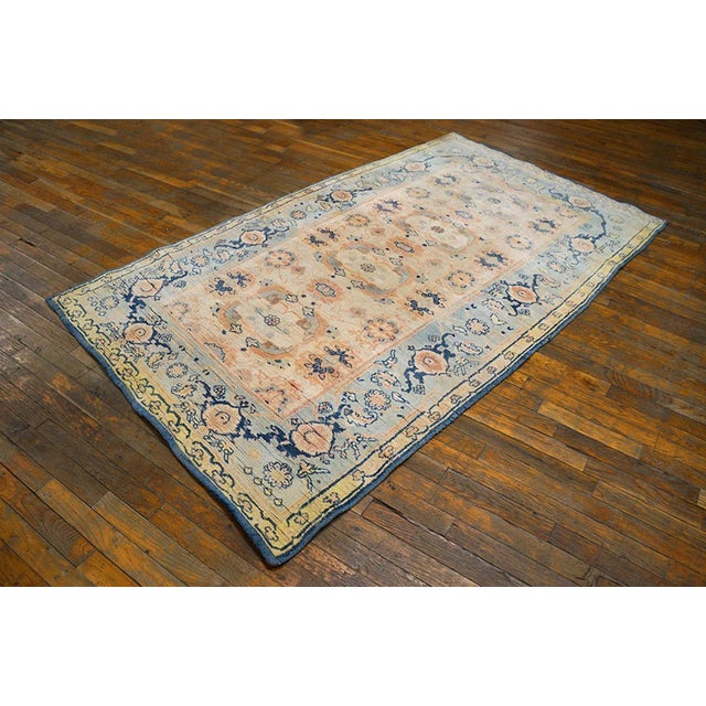 Indian 1920s Ivory Herati Tribal Antique Indian Agra Cotton Rug 4' X 6' Handknotted Carpet For Sale - Image 3 of 6