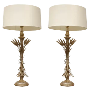 Vintage Wheat Sheaf Table Lamps - A Pair