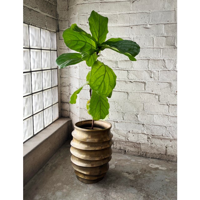 Metal Contemporary Bronze Toned Metal Organic Planter For Sale - Image 7 of 9