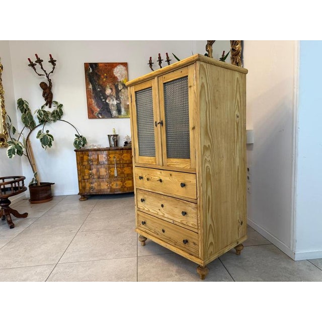 Rustic Farmhouse Cupboard in Spruce Wood For Sale - Image 3 of 14