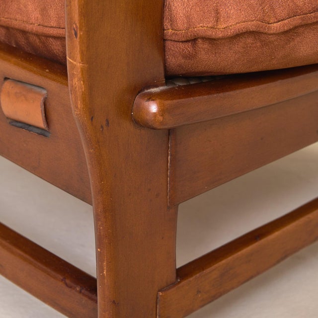 Italian Faux Suede Armchair Attributed to Percival Lafer, 1960s - 2 Available For Sale - Image 10 of 11