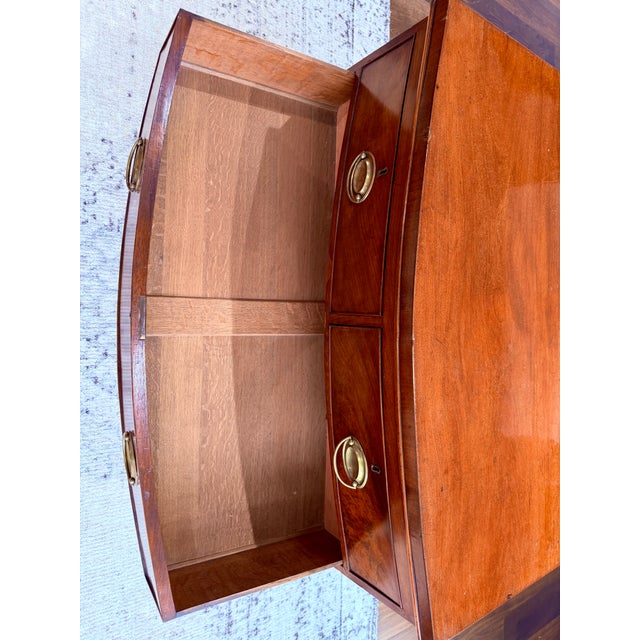 Late 18th Century Danish Bow Front Mahogany Chest With Working Key & Brass Hardware For Sale - Image 9 of 18