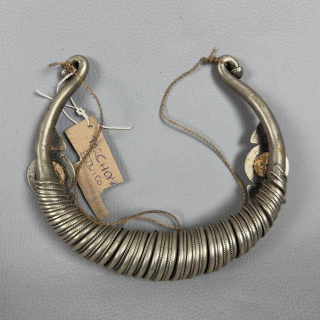Torchon Necklace in Silver with Nomad Ethnic Red Glass For Sale - Image 4 of 11