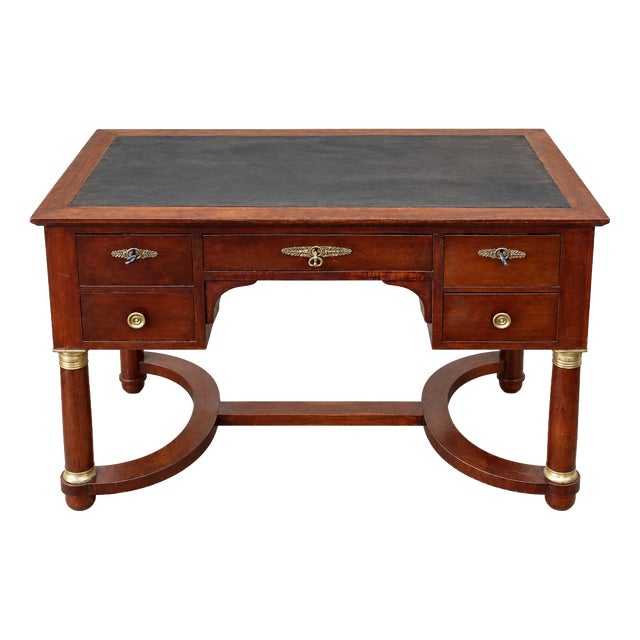 Empire Mahogany Flat Desk, 1890s For Sale