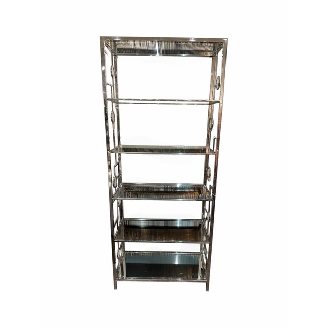 Bernhardt Alba White Onyx & Stainless Steel Etagere For Sale - Image 4 of 5