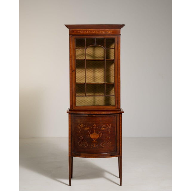 Wood 19th Century France Edwardian Brown Wood Display Cabinet For Sale - Image 7 of 11