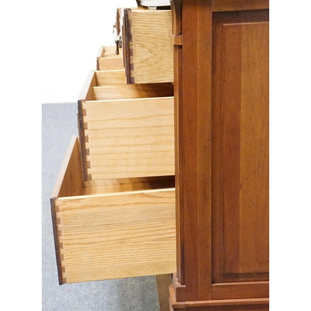 Davis Cabinet Co. Italian Neoclassical Style 70" Adriano Cherry Triple Door Dresser 502 For Sale - Image 10 of 17
