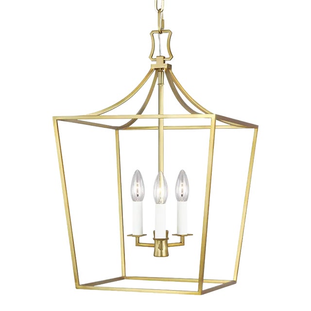 Chapman & Myers by Visual Comfort Studio Southold Small Lantern, Brass For Sale