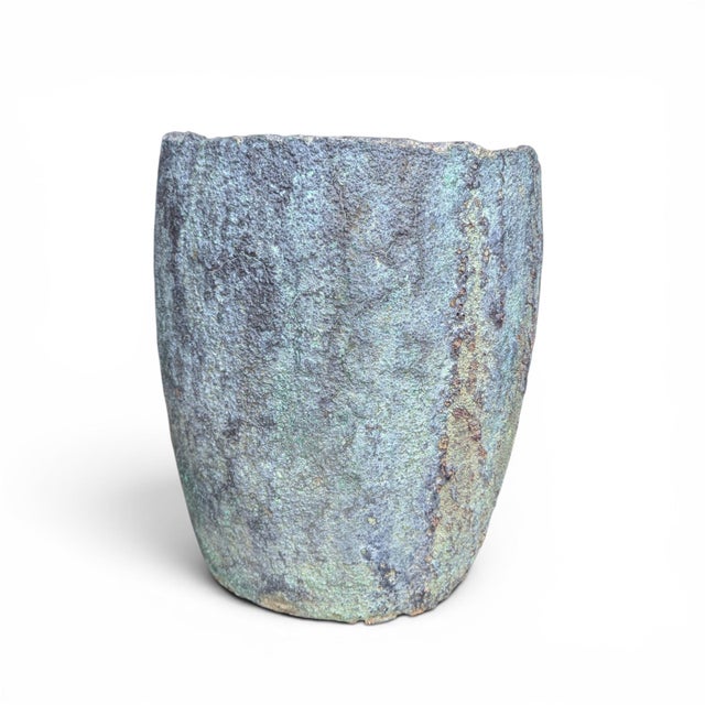 Antique Industrial Refractory Crucible Planter, Wabi-Sabi Foundry Vessel For Sale - Image 11 of 11