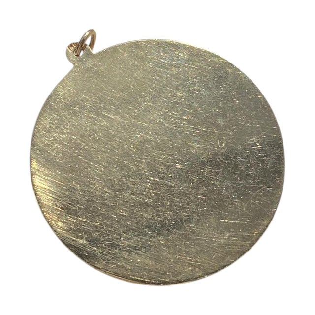 Late 20th Century Vintage 10k Cupid and Hearts Large Disc Charm Pendant For Sale In Las Vegas - Image 6 of 7