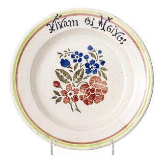 Mid-20th Century Talking Plate in Earthenware For Sale