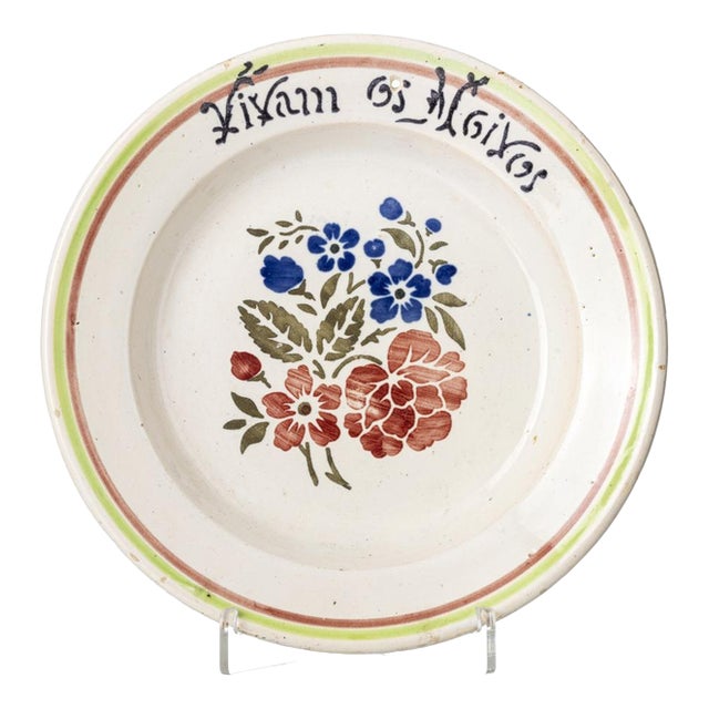 Mid-20th Century Talking Plate in Earthenware For Sale