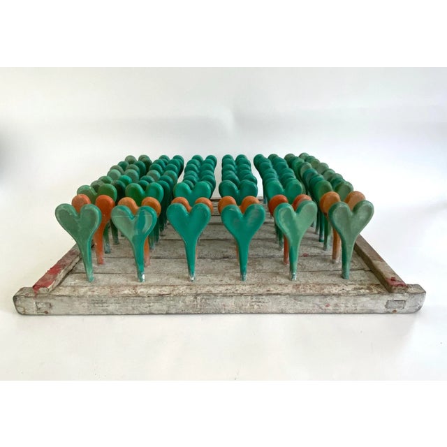 Green Vintage Industrial Heart Balloon Mold Wall Sculpture For Sale - Image 8 of 8