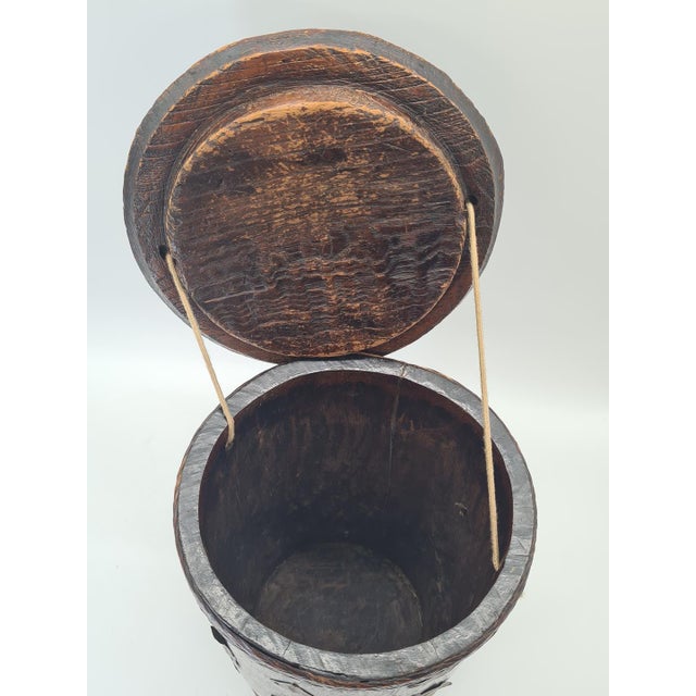 Indian Wooden Measuring Cup with Brass Inlays, 1930s For Sale - Image 9 of 14
