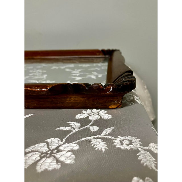 Grand Antique Mahogany Shell-Carved Gallery Tray For Sale - Image 16 of 18