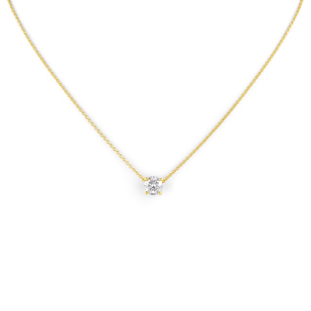 Alexander Beverly Hills 0.81ct Diamond Solitaire Pendant Necklace Yellow Gold For Sale - Image 4 of 4