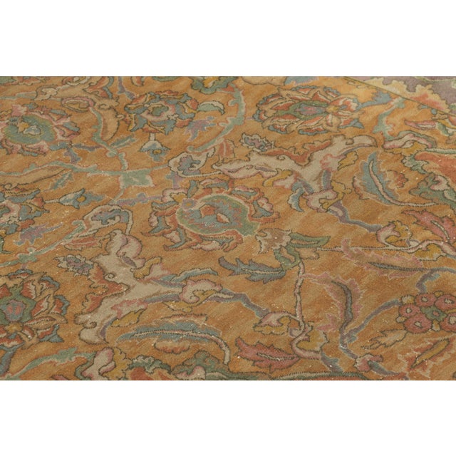 Antique Polonaise Style Extra-Long Runner Rug, Gold With Florals - Rug & Kilim For Sale - Image 9 of 9