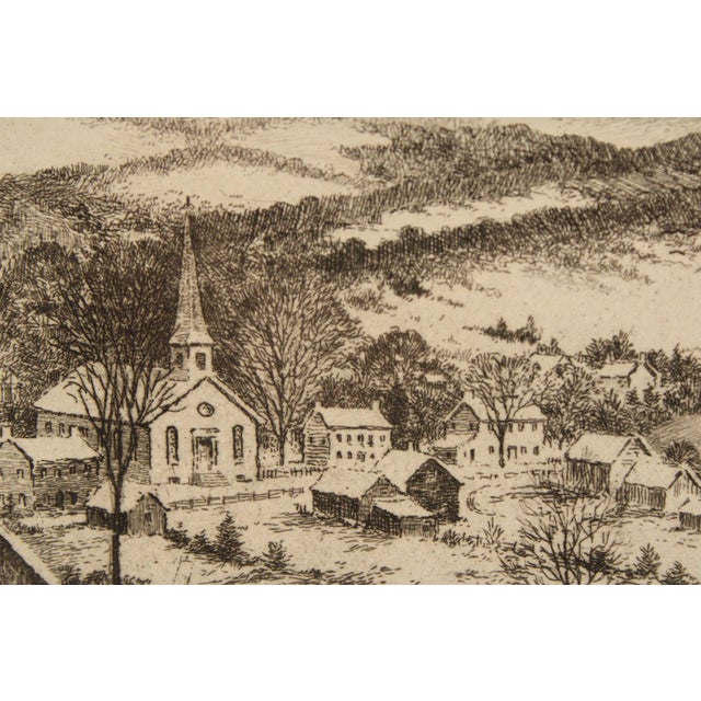 Wood George A. Bradshaw Covered Bridge Etching, 'Rocky River' For Sale - Image 7 of 12