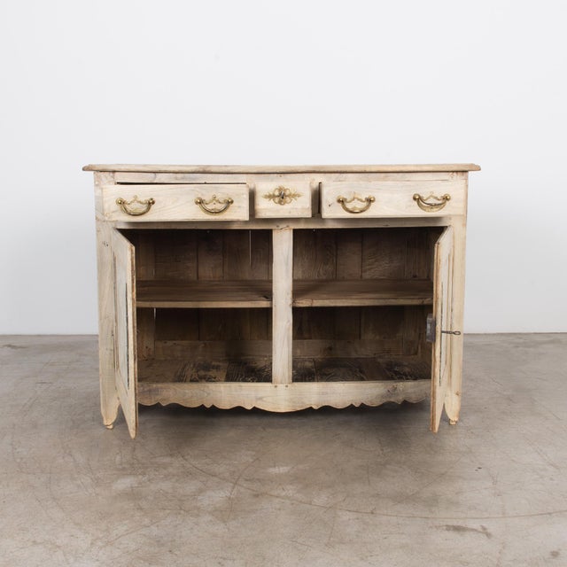 Traditional 1800s Belgian Bleached Oak Buffet For Sale - Image 3 of 6
