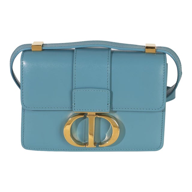 Blue Calfskin 30 Montaigne Micro Bag For Sale