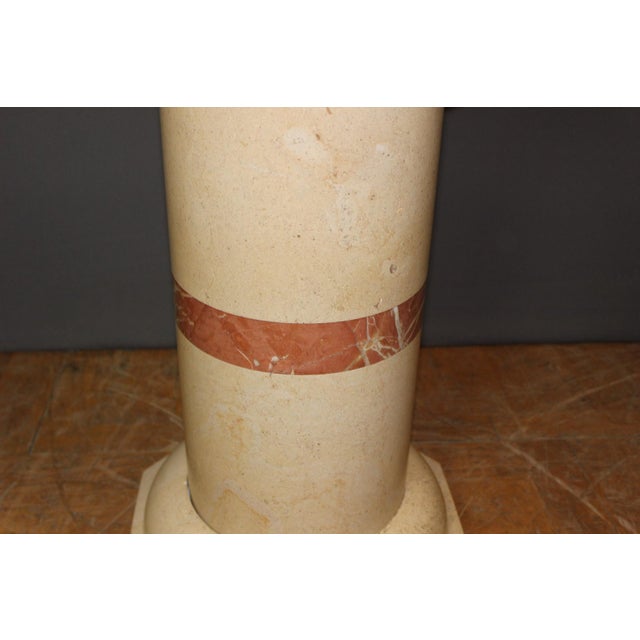 Stone Column and Basin in Marble and Ceramic, 1980, Set of 2 For Sale - Image 7 of 13
