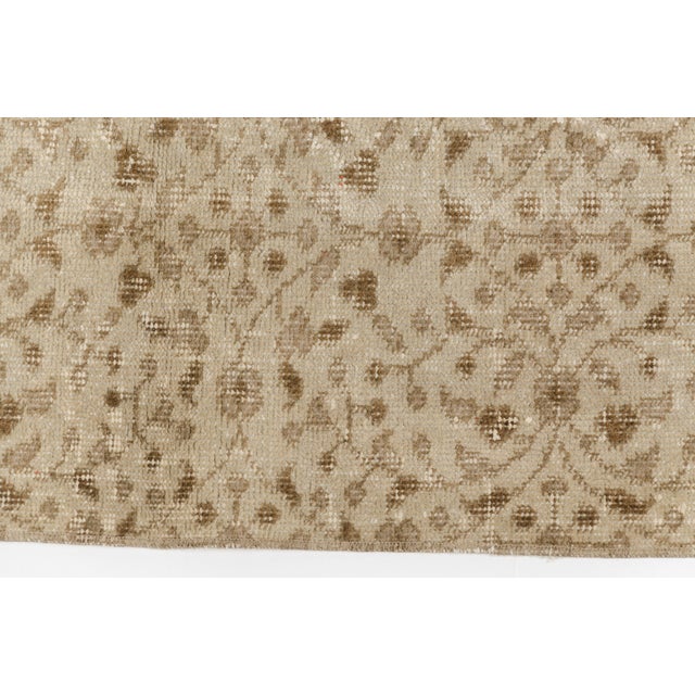 Beige Antique Wool Hallway Runner Rug For Sale - Image 10 of 10