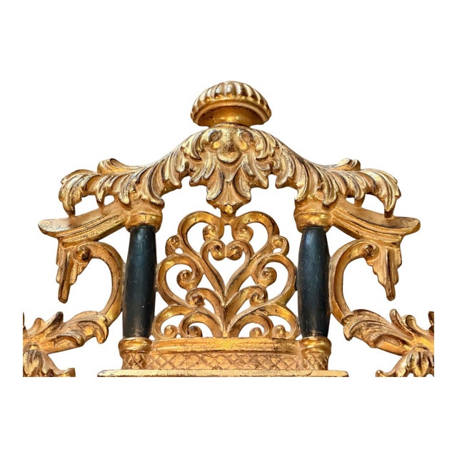 Antique Ornately Carved Giltwood Beveled Wall Mirror | Baroque Rococo Revival | 49" H For Sale - Image 4 of 11