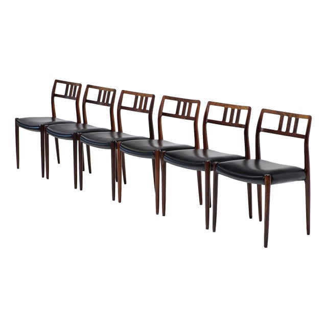 Model 79 Chairs in Rosewood by Niels Otto Møller for J.L. Møllers, 1960s, Set of 6 For Sale