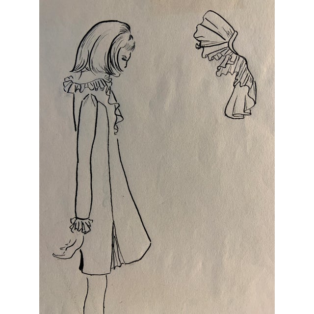 Original 1960s Fashion Drawing For Sale - Image 4 of 5