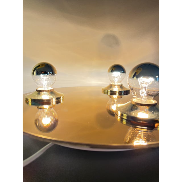 Vintage Pop Art Space Age Bronze Mirrored Wall Lamp, 1980s For Sale - Image 6 of 7