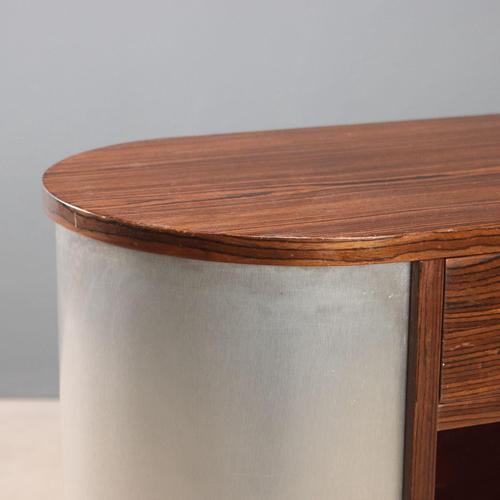 Vintage Console Table in Aluminium and Exotic Wood, 1970s For Sale - Image 6 of 11