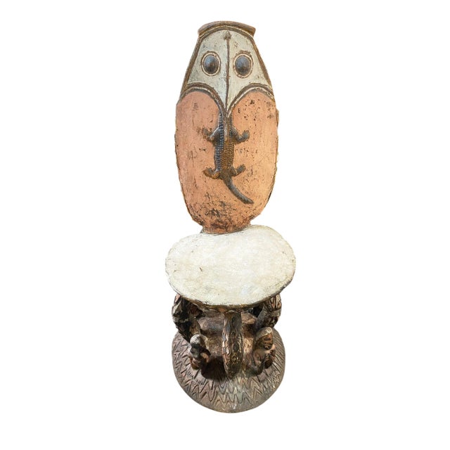Tribal Museum Quality Vintage Orator's Stool (Teket) Litmus People Papua New Guine 55" H For Sale - Image 3 of 12